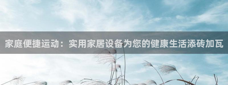 凯捷体育开户：家庭便捷运动：实用家居设备为您的健康生